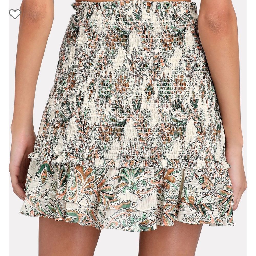 NWOT. Veronica Beard Melodie Smocked Floral Mini Skirt - Picture 5 of 5
